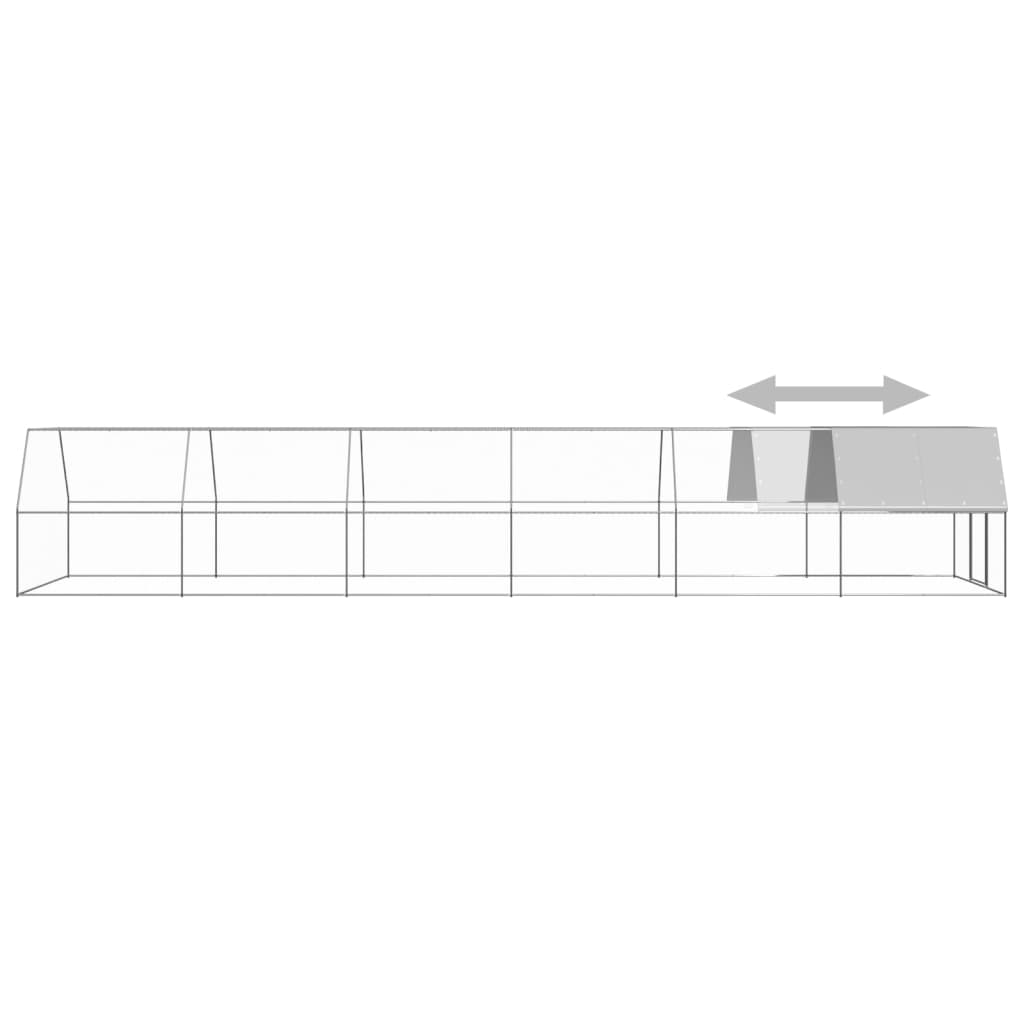 Kippenhok 3x6x2 m gegalvaniseerd staal