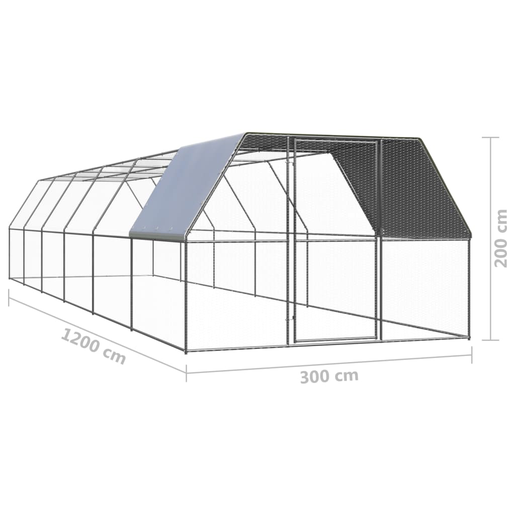 Kippenhok 3x6x2 m gegalvaniseerd staal