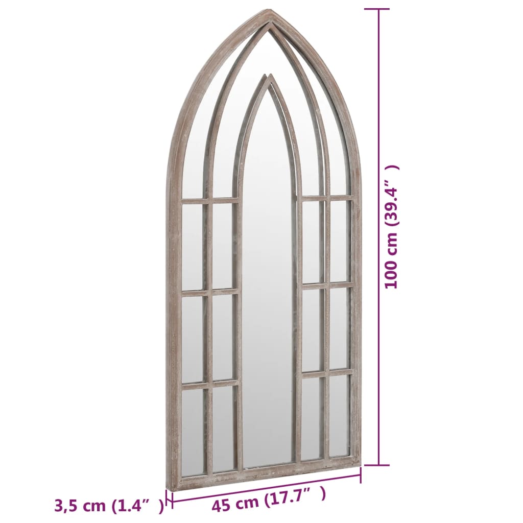 Tuinspiegel 70x30 cm ijzer zandkleurig