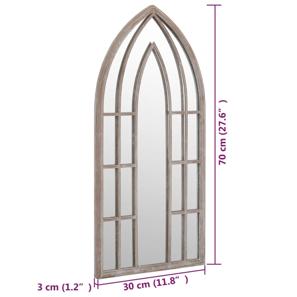 Tuinspiegel 70x30 cm ijzer zandkleurig