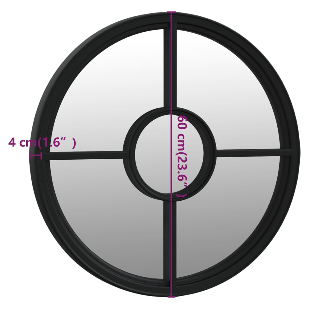 Tuinspiegel rond 60x4 cm ijzer zandkleurig