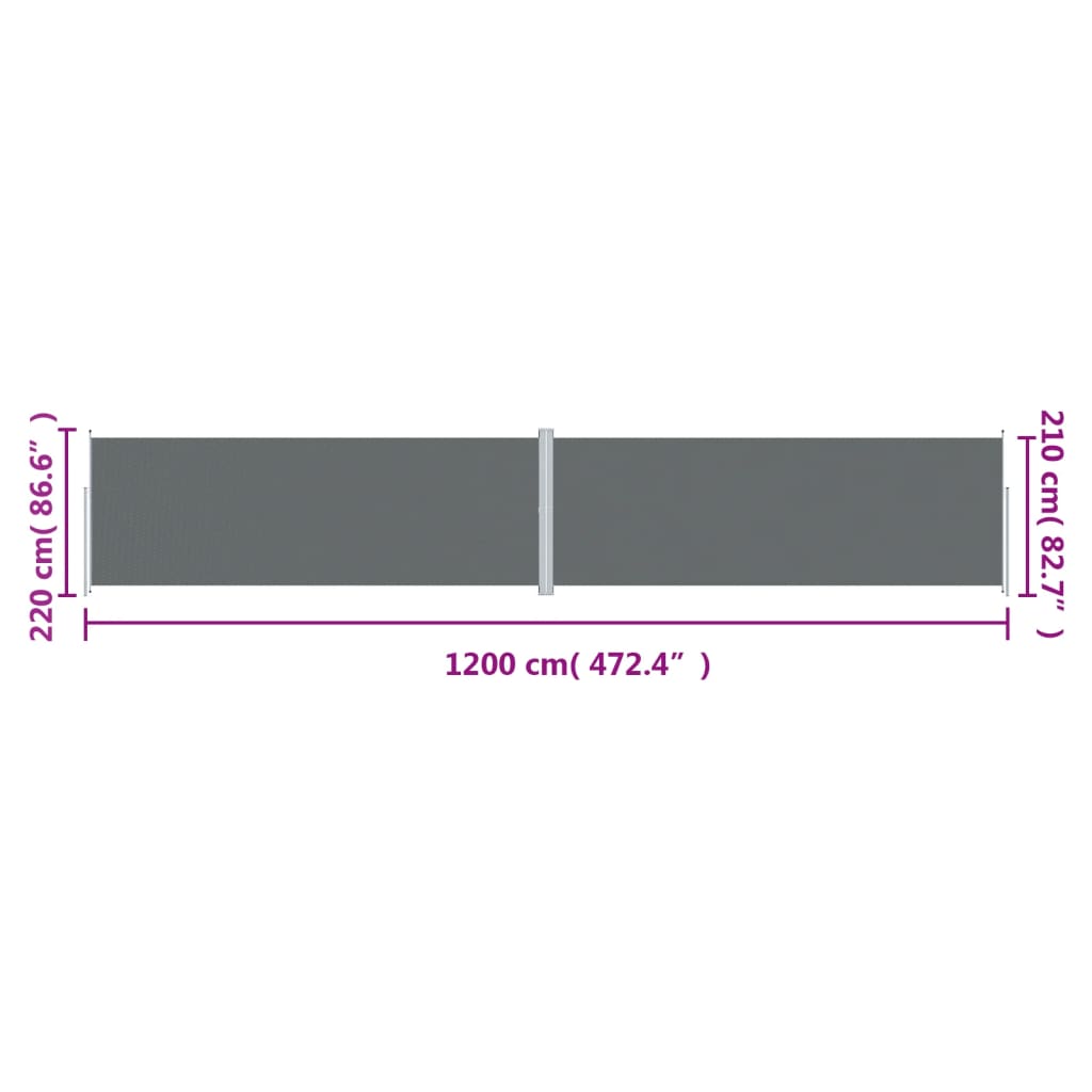 Windscherm uittrekbaar 180x1200 cm crèmekleurig