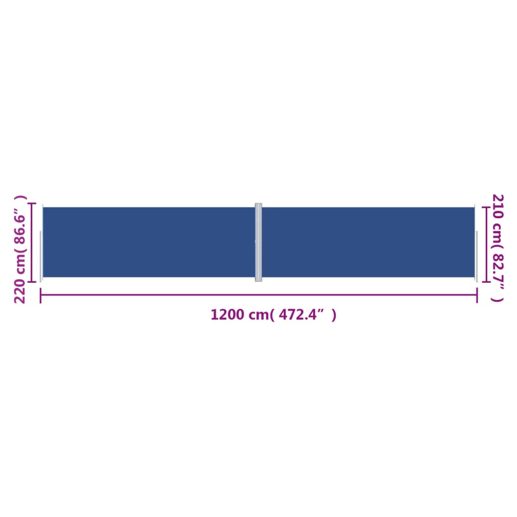 Windscherm uittrekbaar 180x1200 cm crèmekleurig