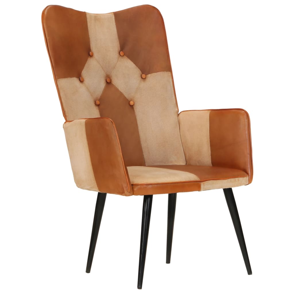 Fauteuil echt leer