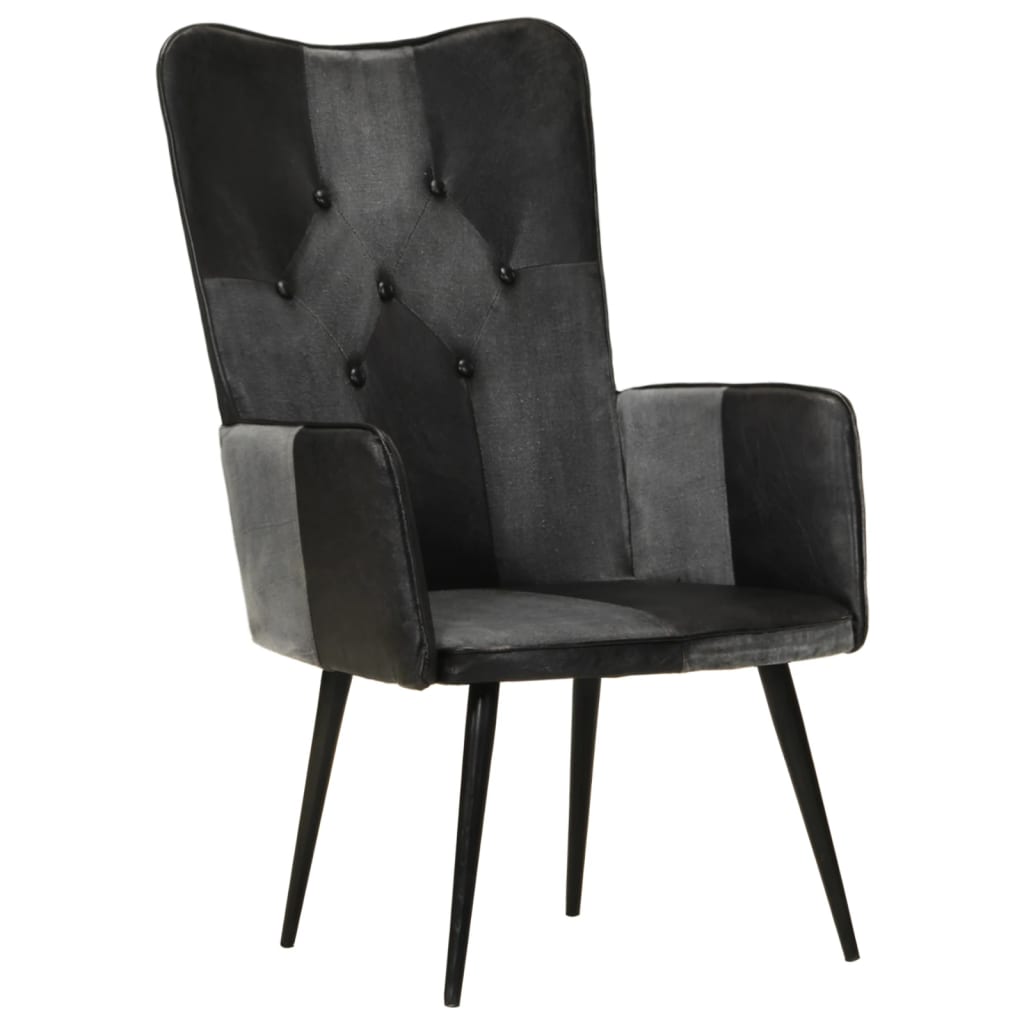 Fauteuil echt leer