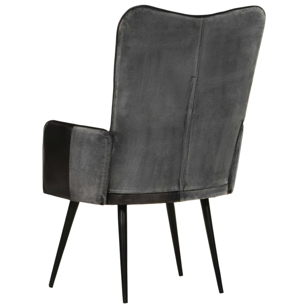 Fauteuil echt leer