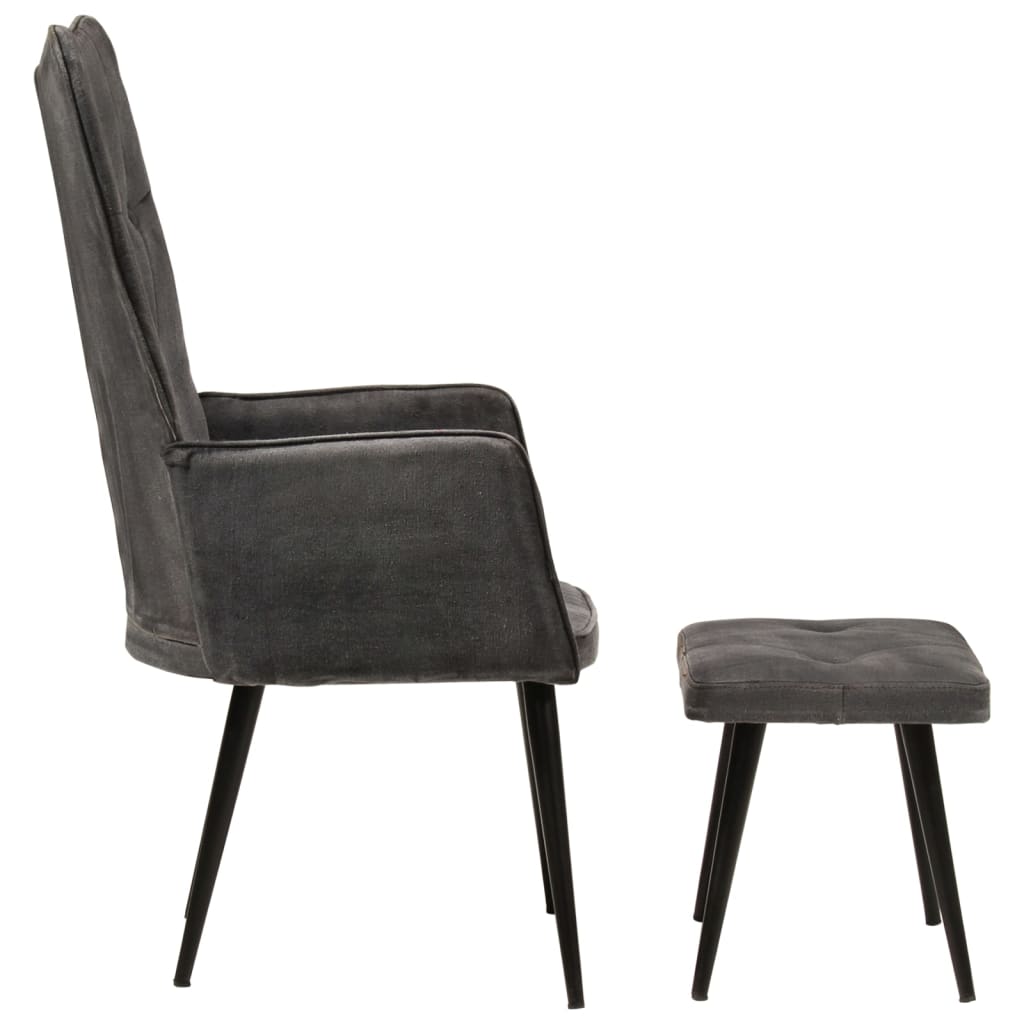 Fauteuil met voetensteun echt leer