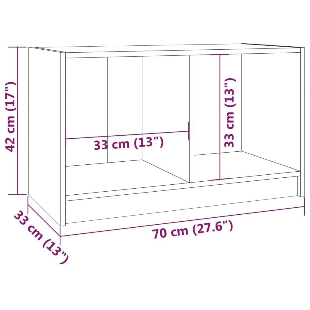 Tv-meubel 70x33x42 cm massief grenenhout