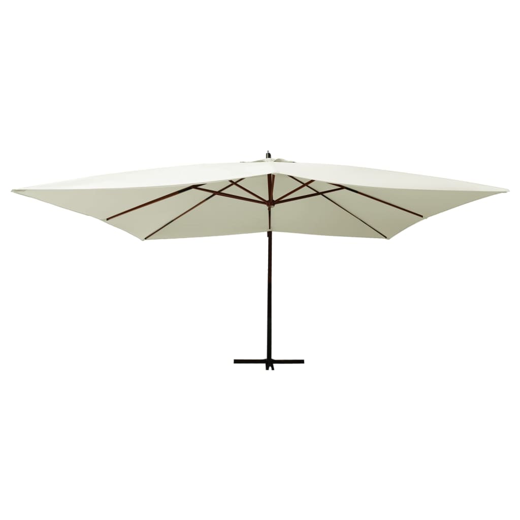 Zweefparasol met houten paal 400x300 cm azuurblauw