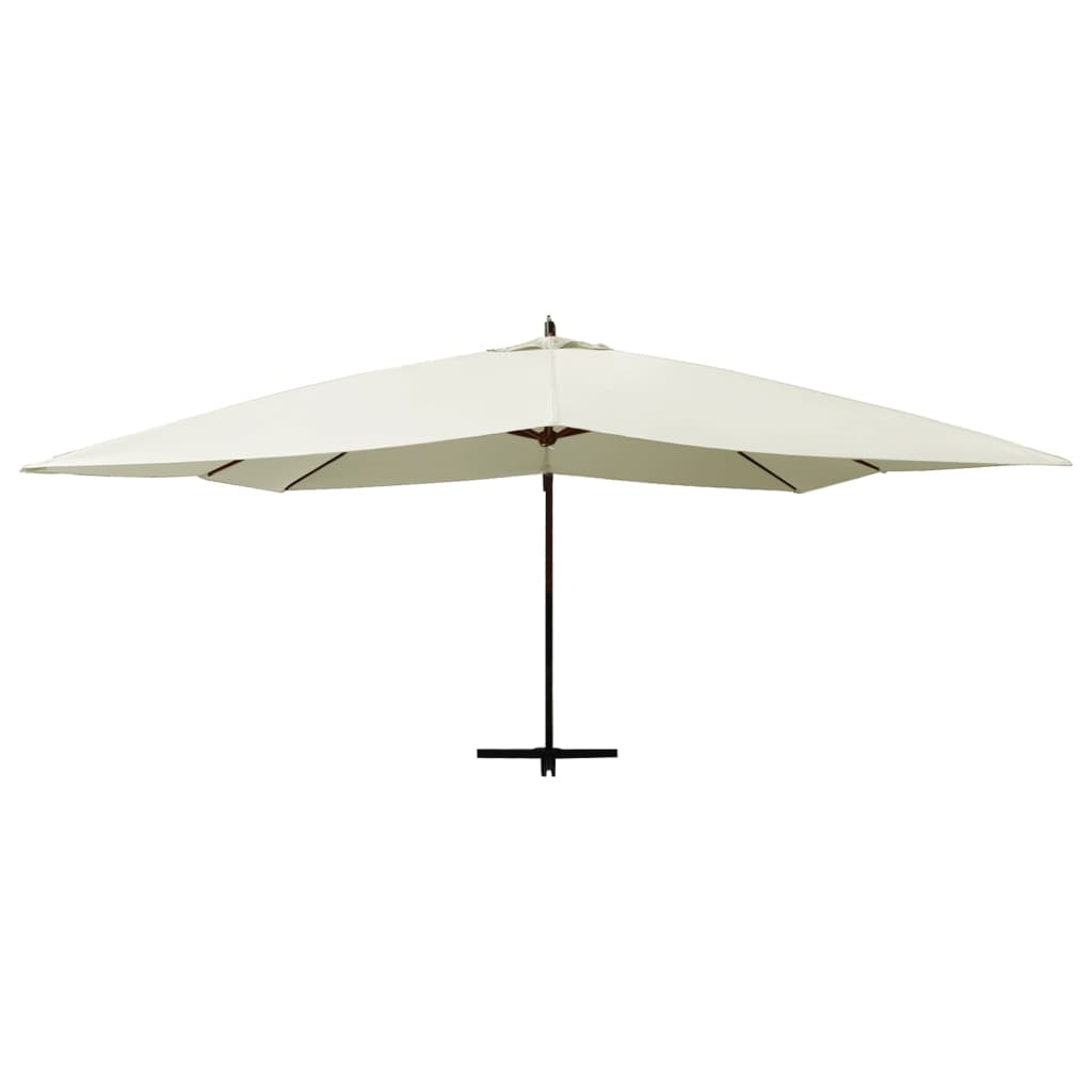 Zweefparasol met houten paal 400x300 cm azuurblauw