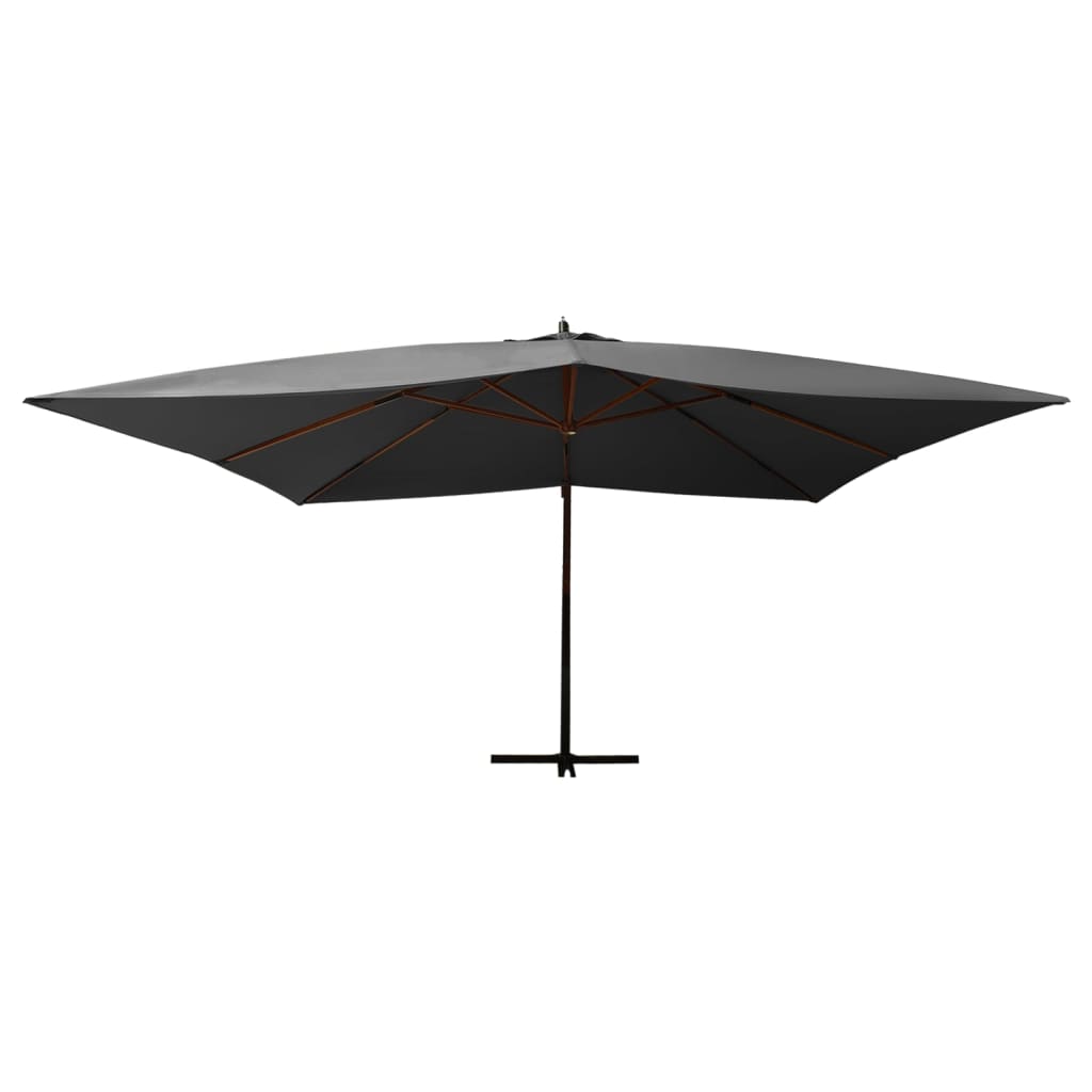 Zweefparasol met houten paal 400x300 cm azuurblauw