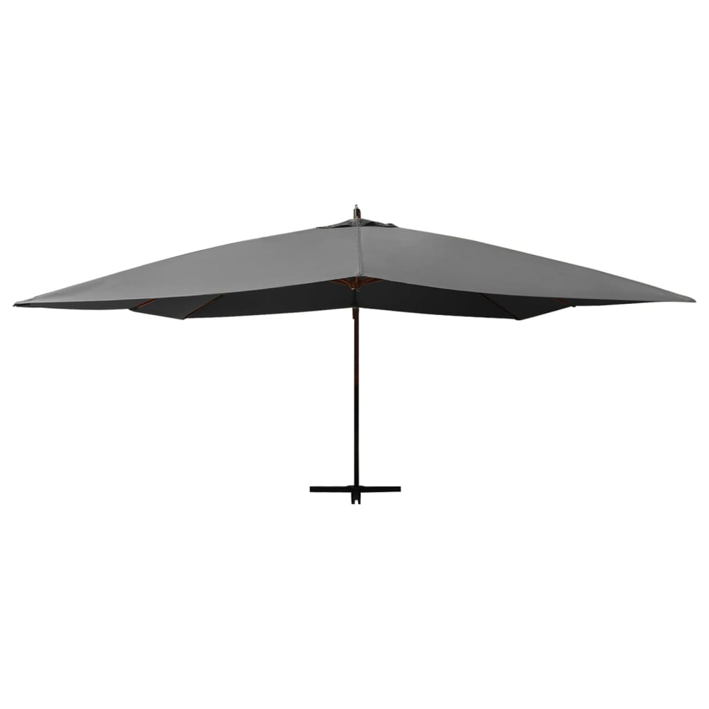 Zweefparasol met houten paal 400x300 cm azuurblauw