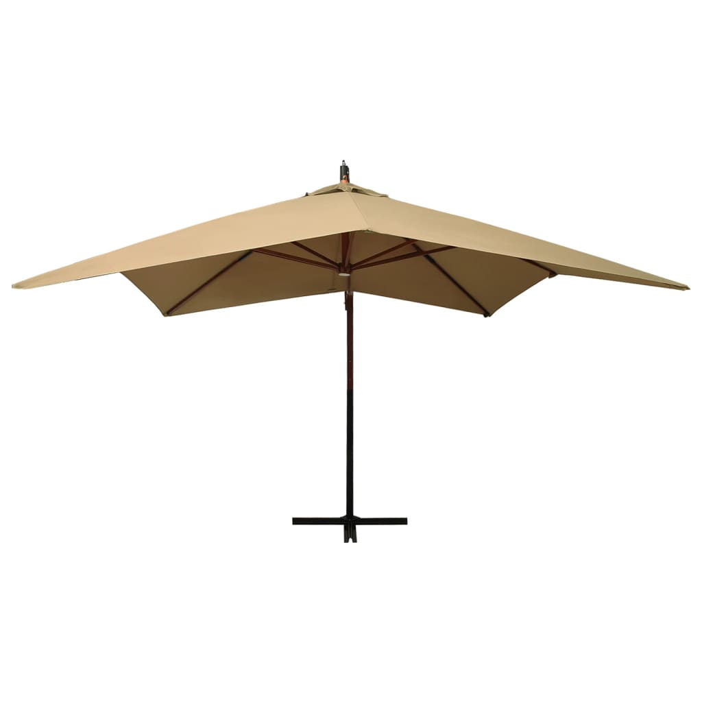 Zweefparasol met houten paal 300 cm zandwit