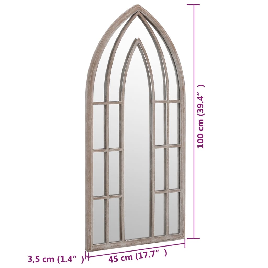 Spiegel 100x45 cm ijzer zandkleurig