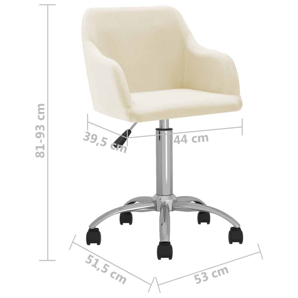 Eetkamerstoelen 2 st draaibaar stof crèmekleurig