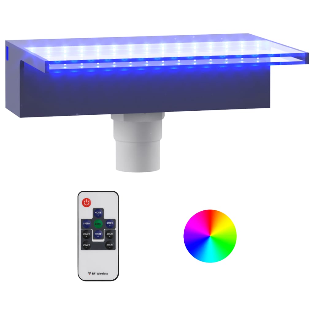 Watervaloverlaat met RGB LED's 90 cm acryl