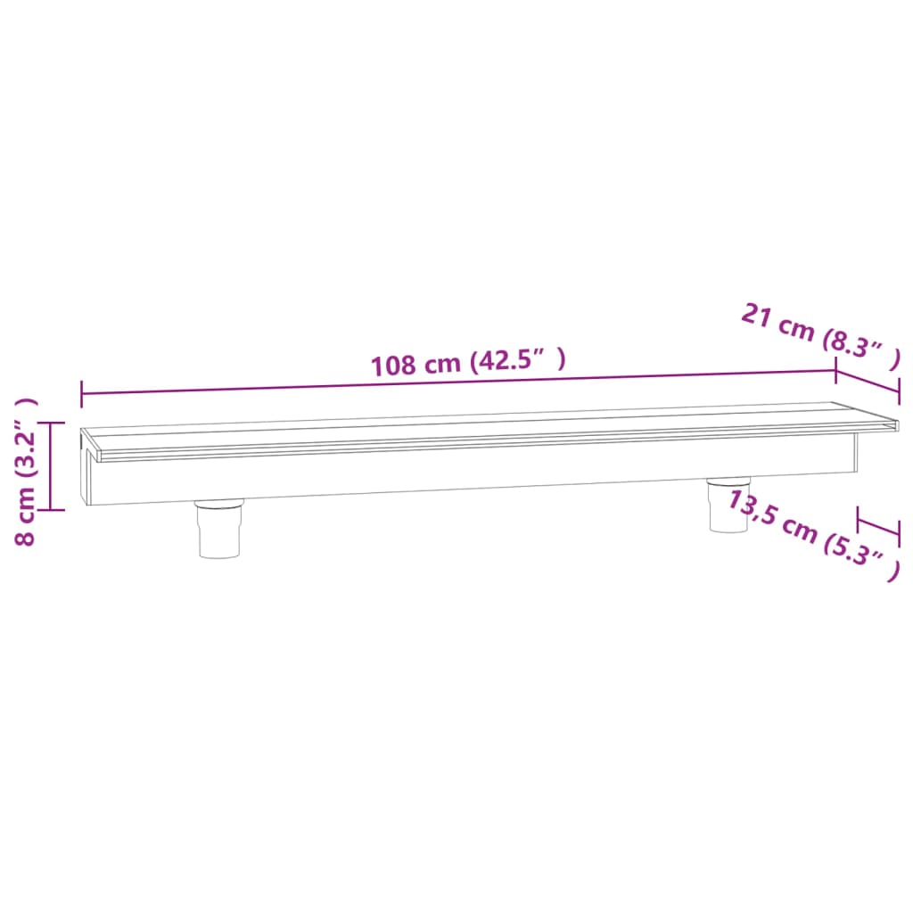 Watervaloverlaat met RGB LED's 90 cm acryl