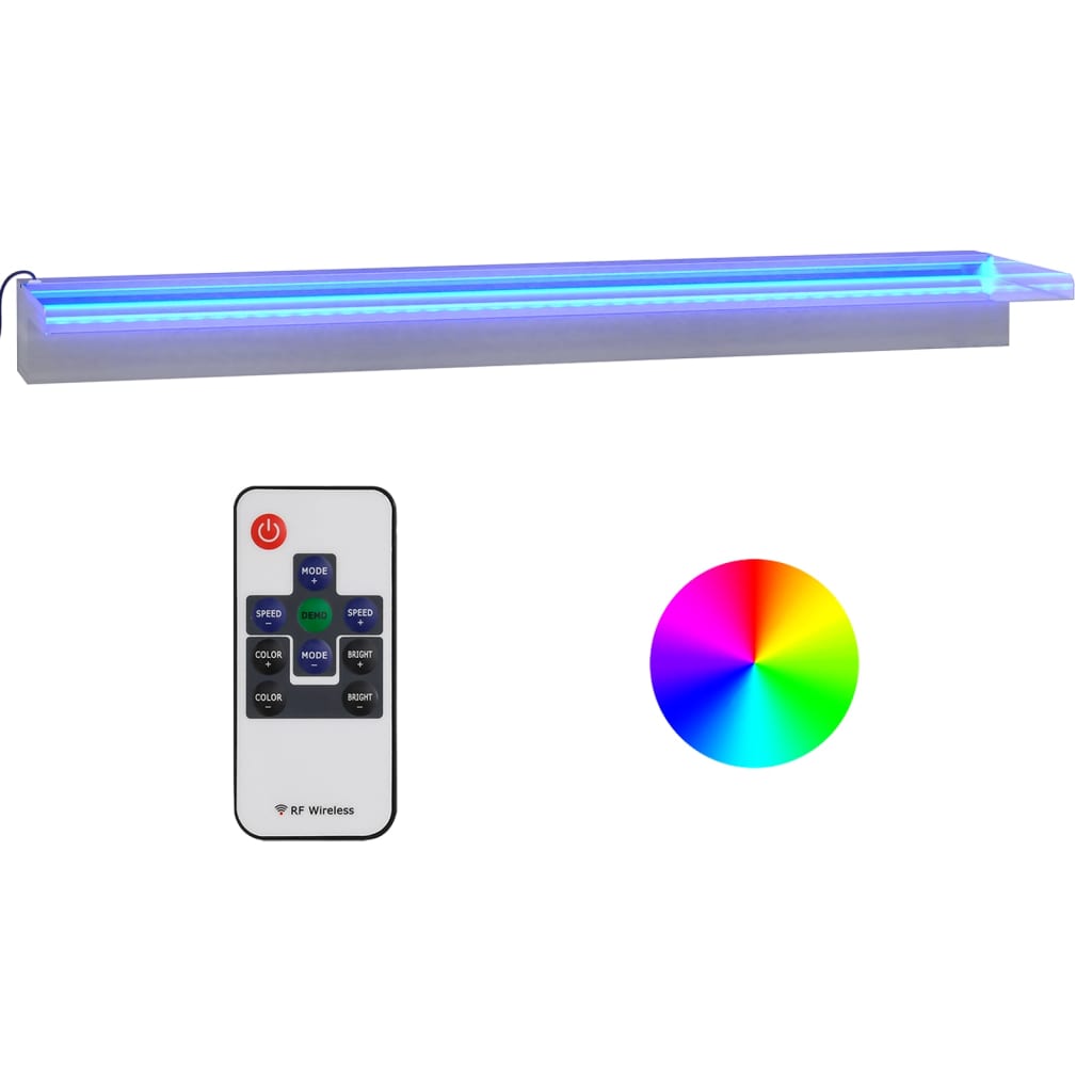 Watervaloverlaat met RGB LED's 45 cm roestvrij staal