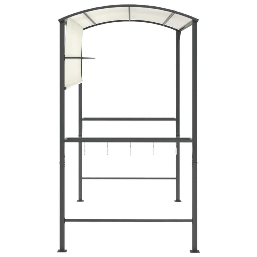 Prieel met dak 220x110x200 cm antracietkleurig