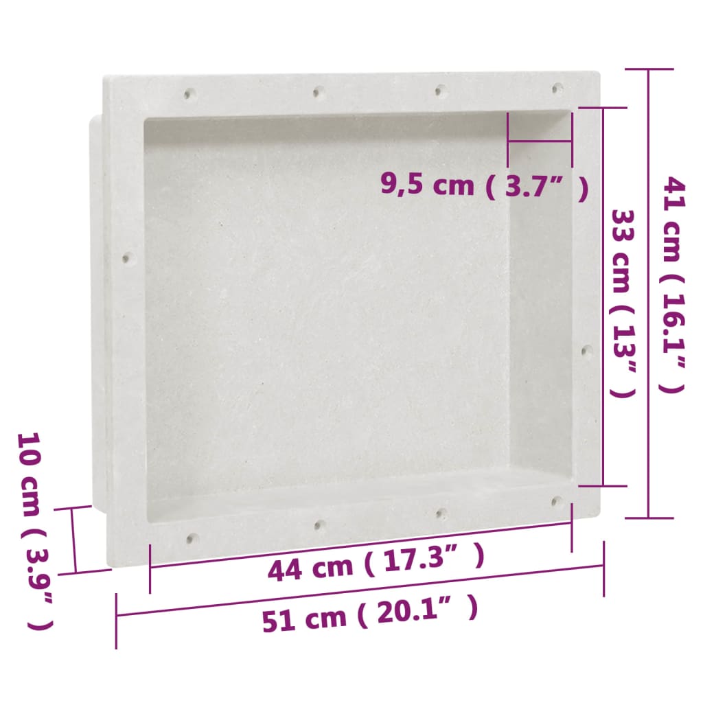 Douchenis 41x51x10 cm matzwart