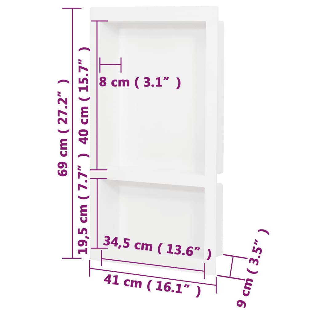 Douchenis 41x51x10 cm matzwart