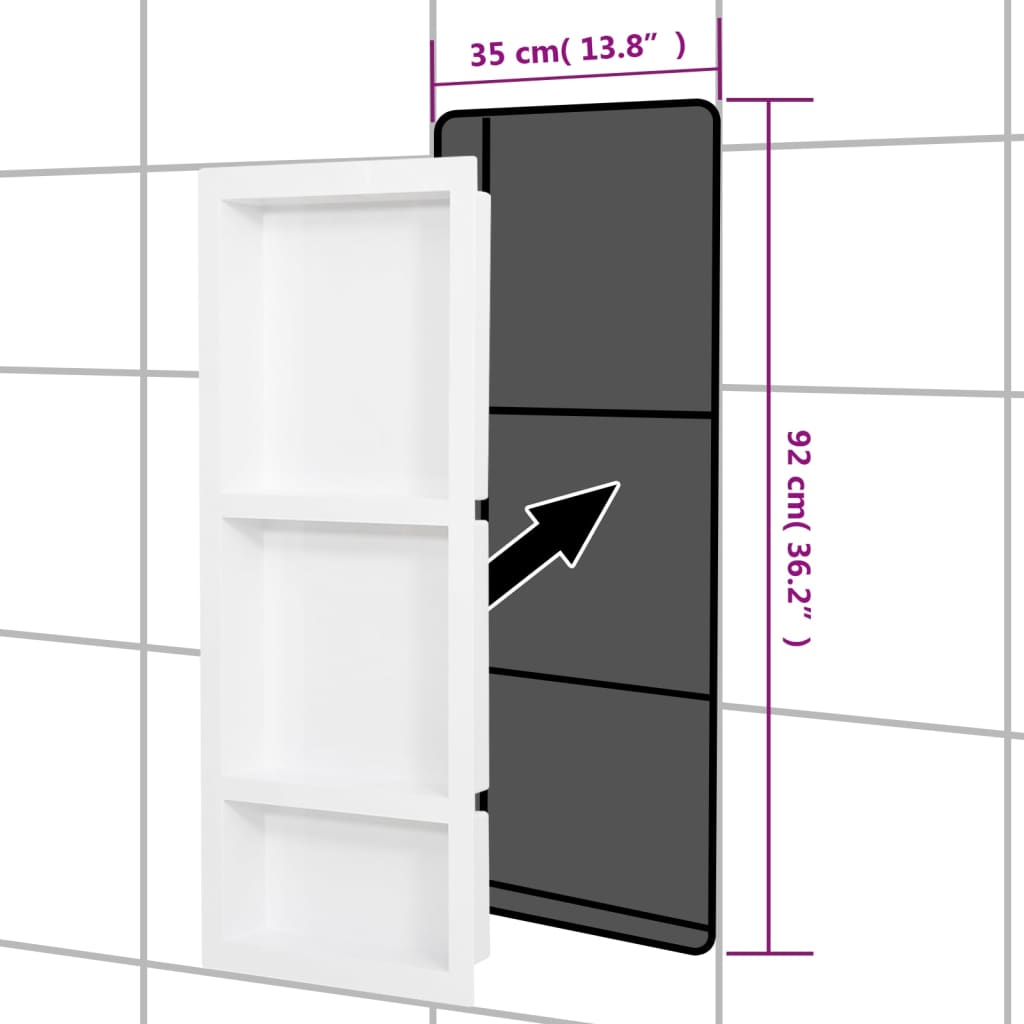 Douchenis 41x51x10 cm matzwart