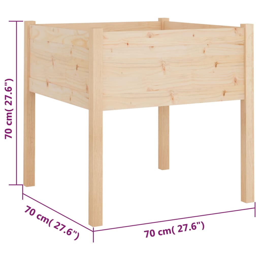 Plantenbakken 2 st 70x70x70 cm massief grenenhout