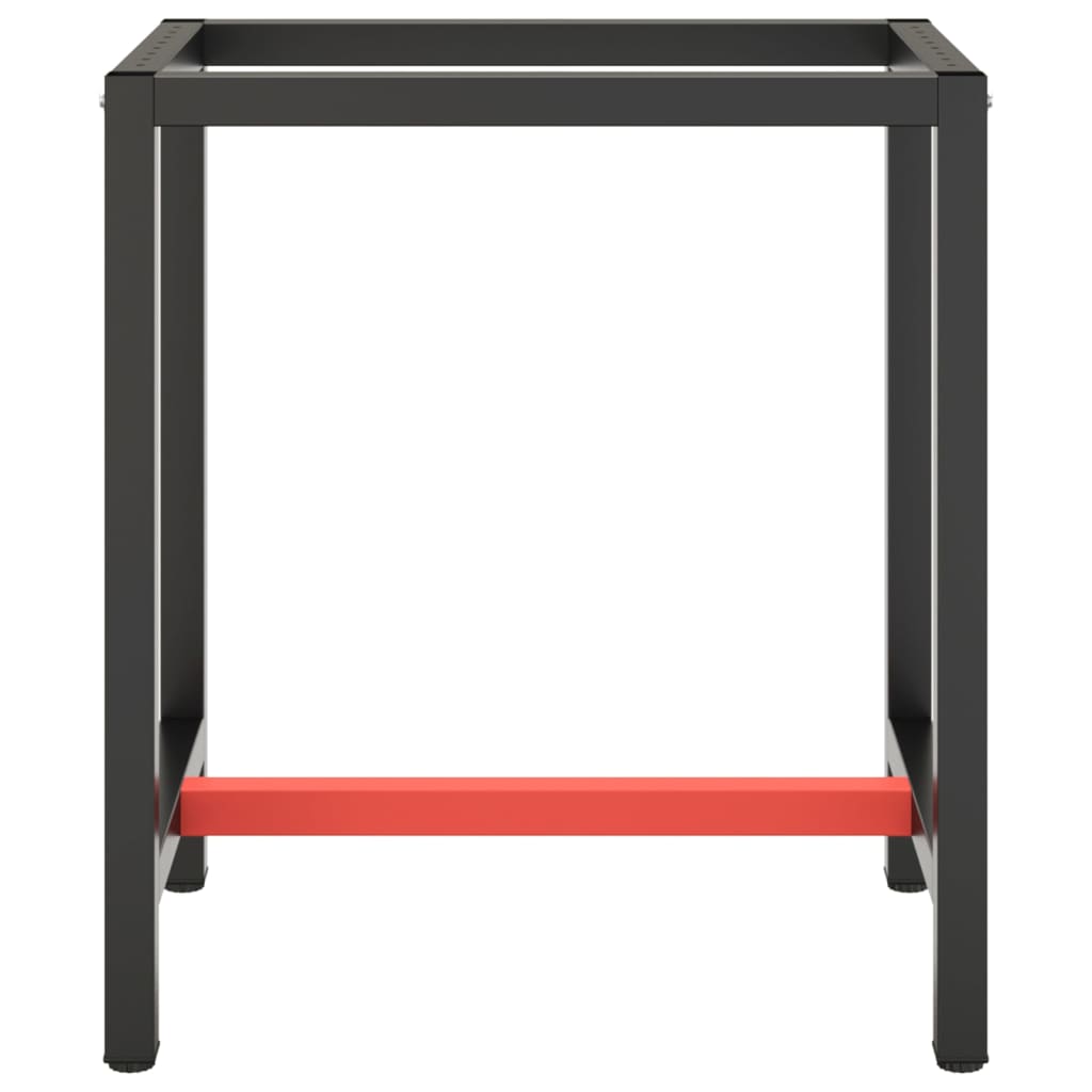 Werkbankframe 80x57x79 cm metaal zwart en rood