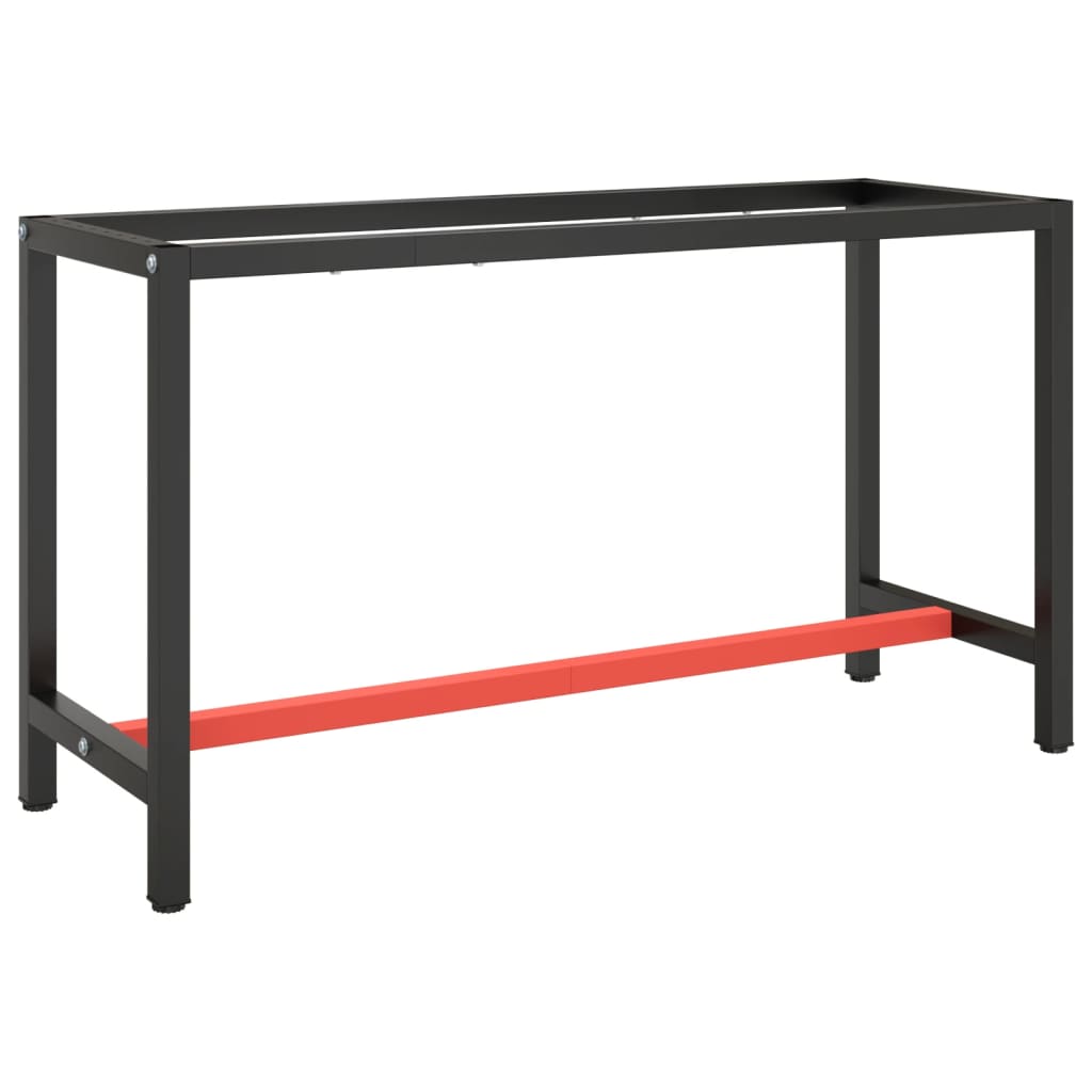 Werkbankframe 150x57x79 cm metaal zwart en rood