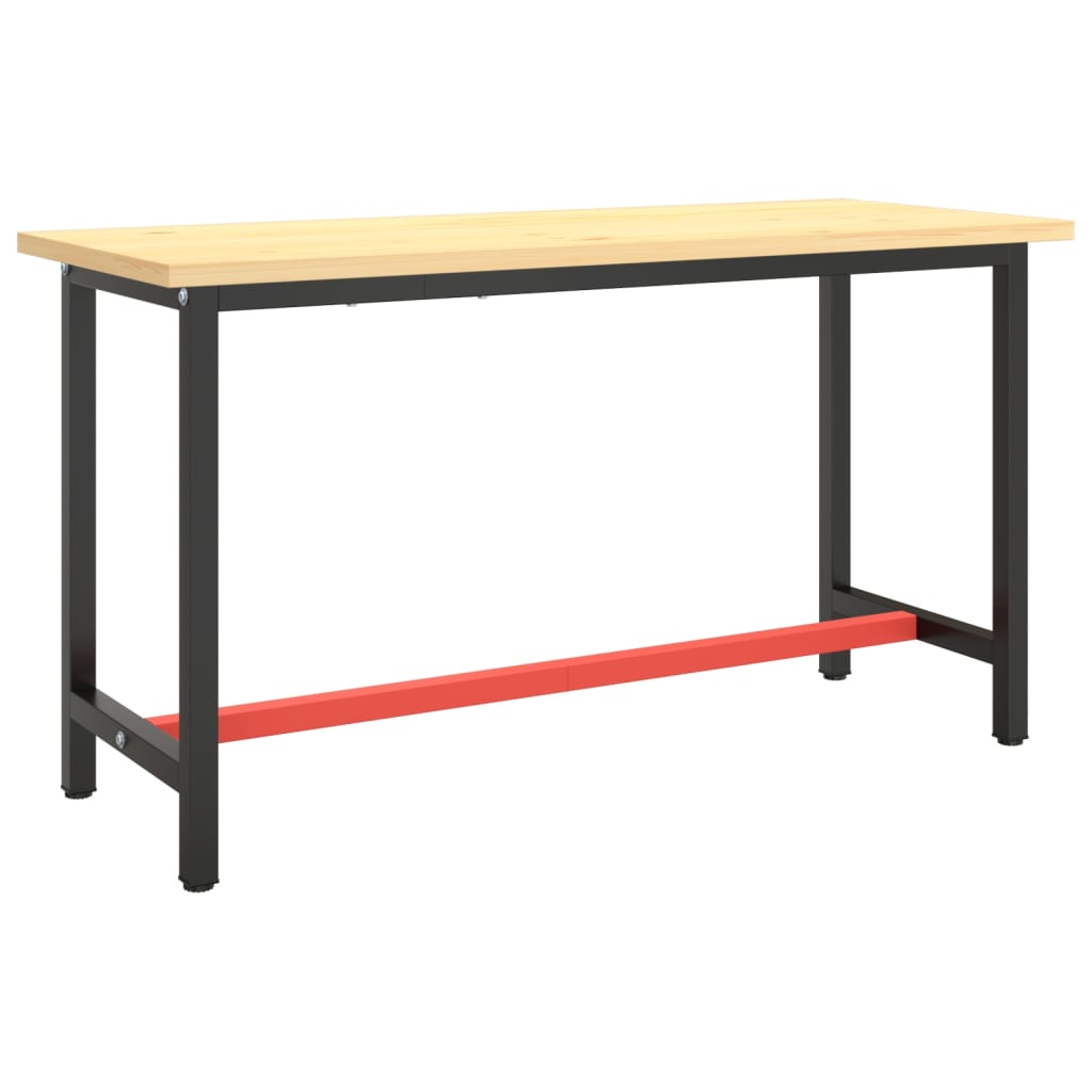 Werkbankframe 80x57x79 cm metaal zwart en rood