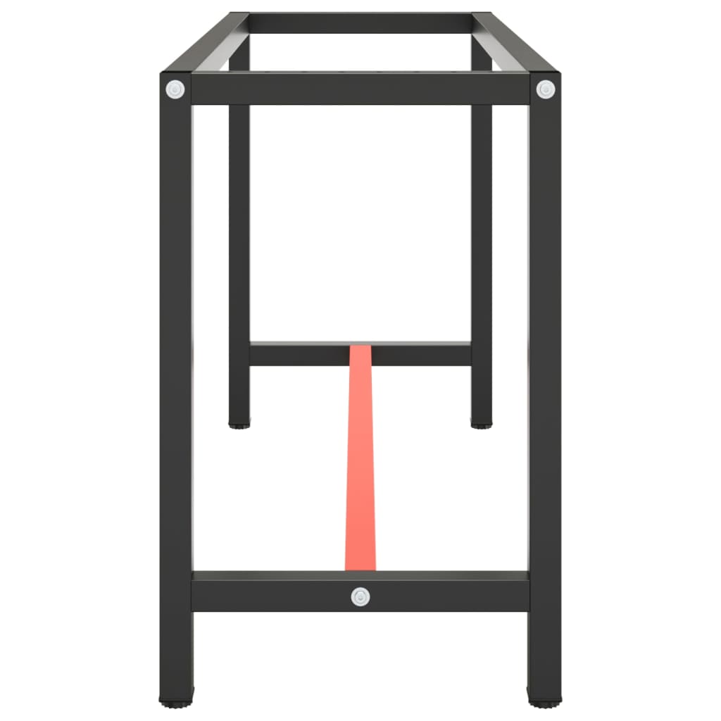 Werkbankframe 210x50x79 cm metaal matzwart en matrood