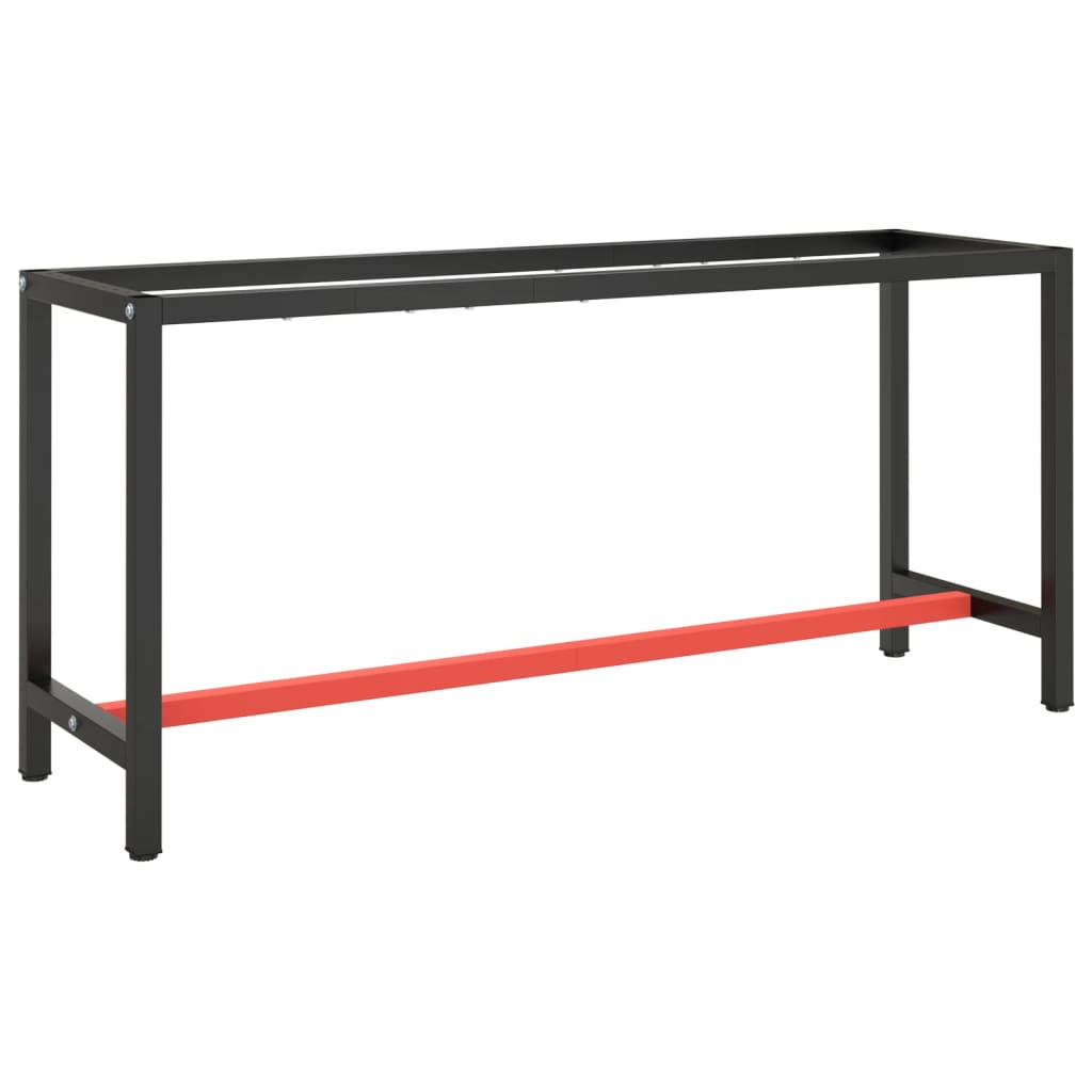 Werkbankframe 150x57x79 cm metaal zwart en rood