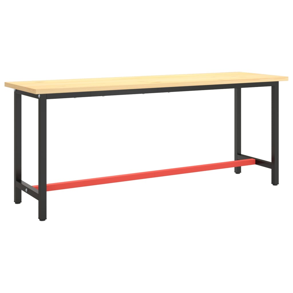 Werkbankframe 80x57x79 cm metaal zwart en rood