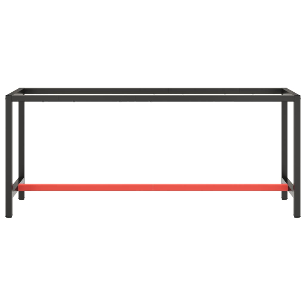 Werkbankframe 80x57x79 cm metaal zwart en rood