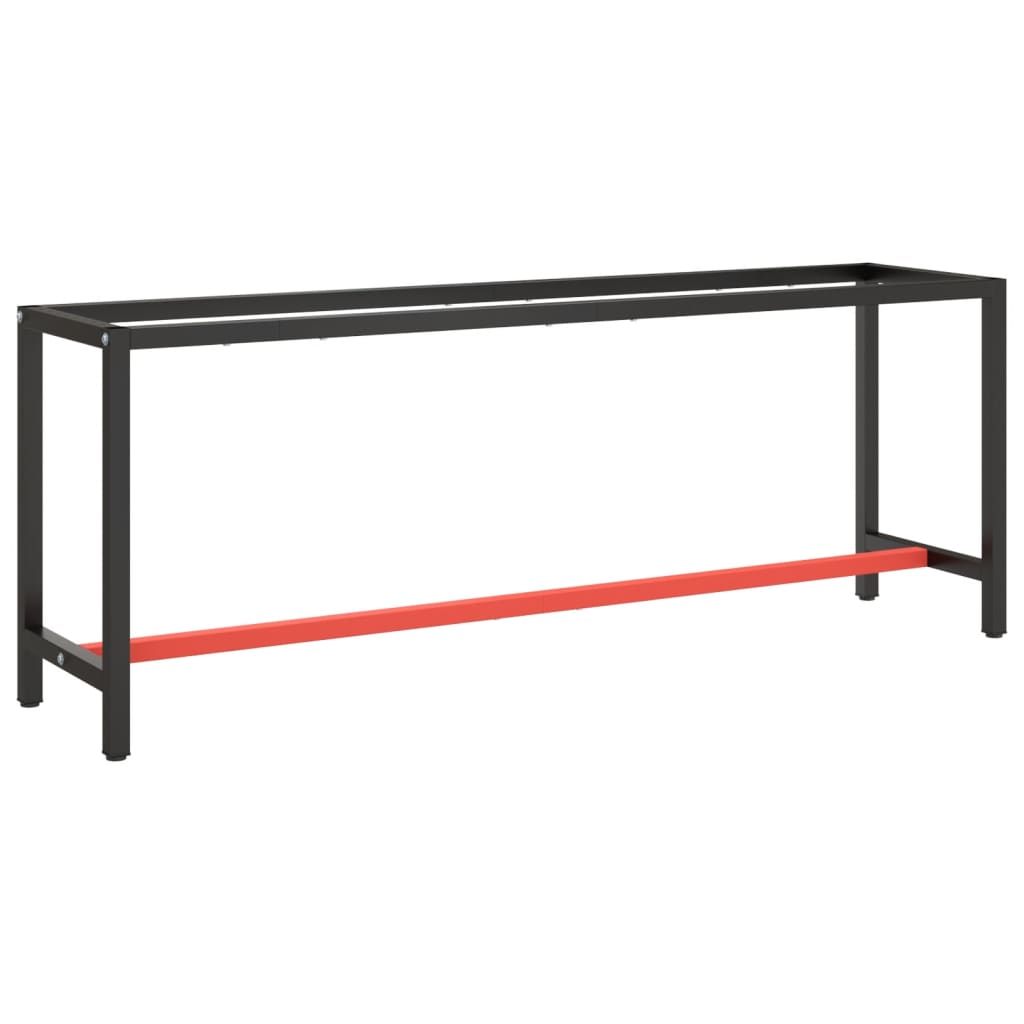 Werkbankframe 150x57x79 cm metaal zwart en rood