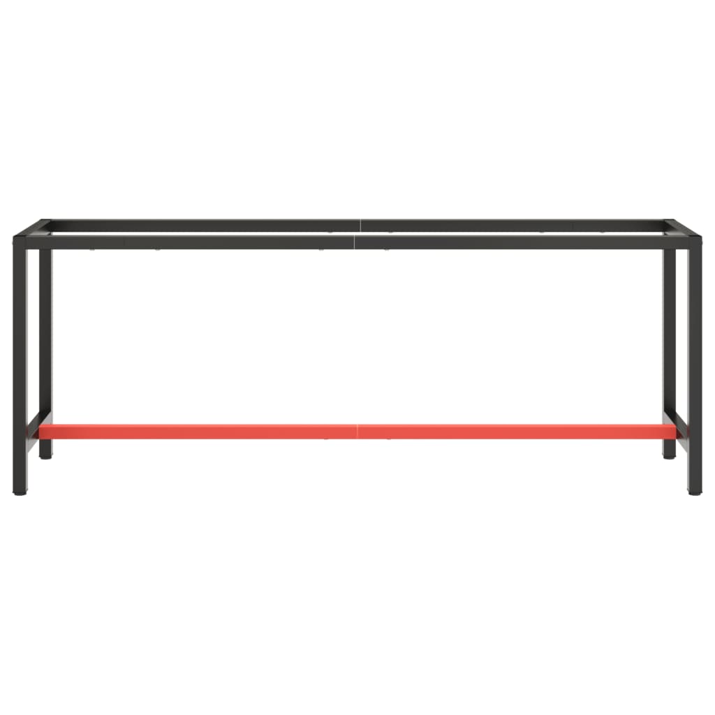 Werkbankframe 150x57x79 cm metaal zwart en rood