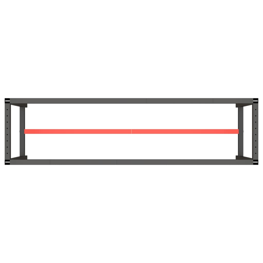 Werkbankframe 150x57x79 cm metaal zwart en rood