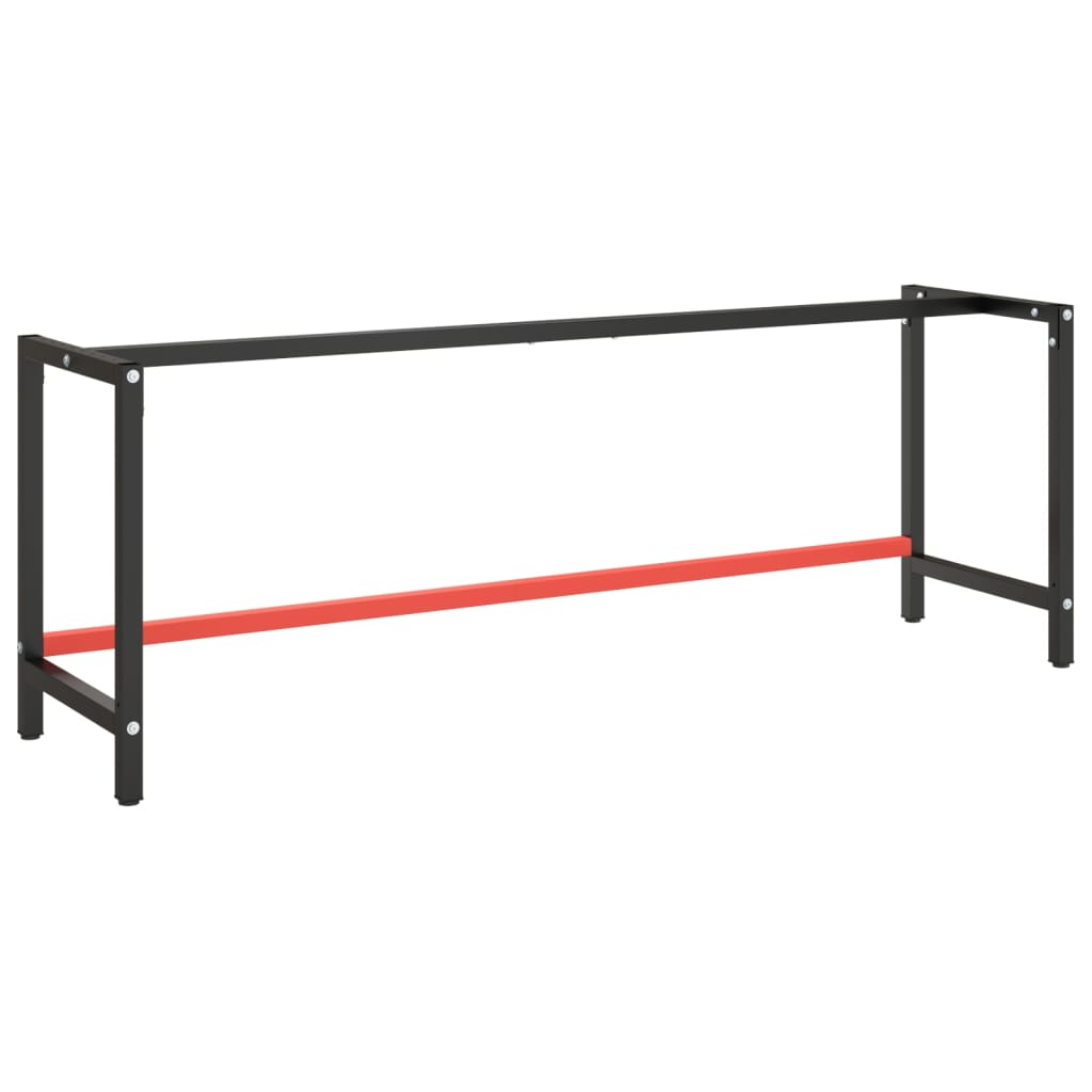 Werkbankframe 80x57x79 cm metaal zwart en rood