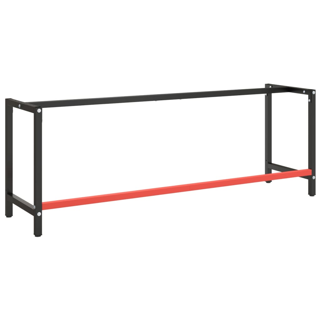 Werkbankframe 150x57x79 cm metaal zwart en rood