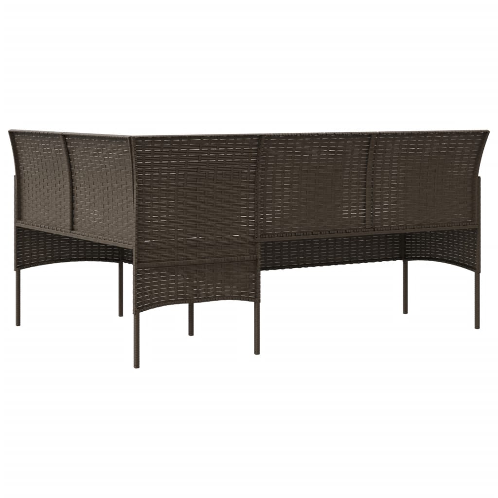 5-delige Loungeset met kussens L-vormig poly rattan