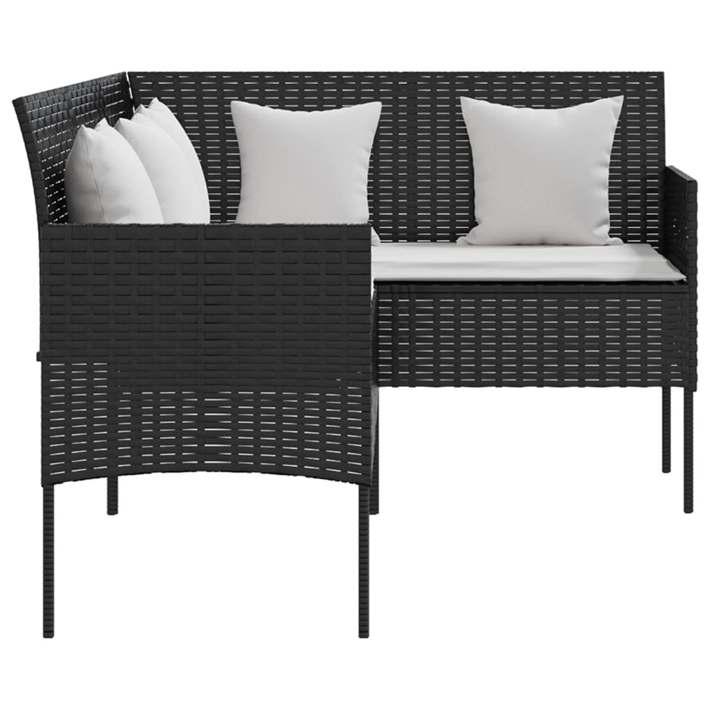 5-delige Loungeset met kussens L-vormig poly rattan