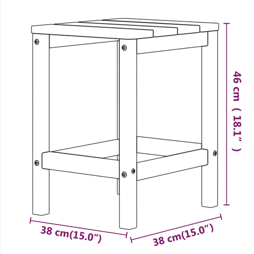 Tuintafel Adirondack 38x38x46 cm HDPE