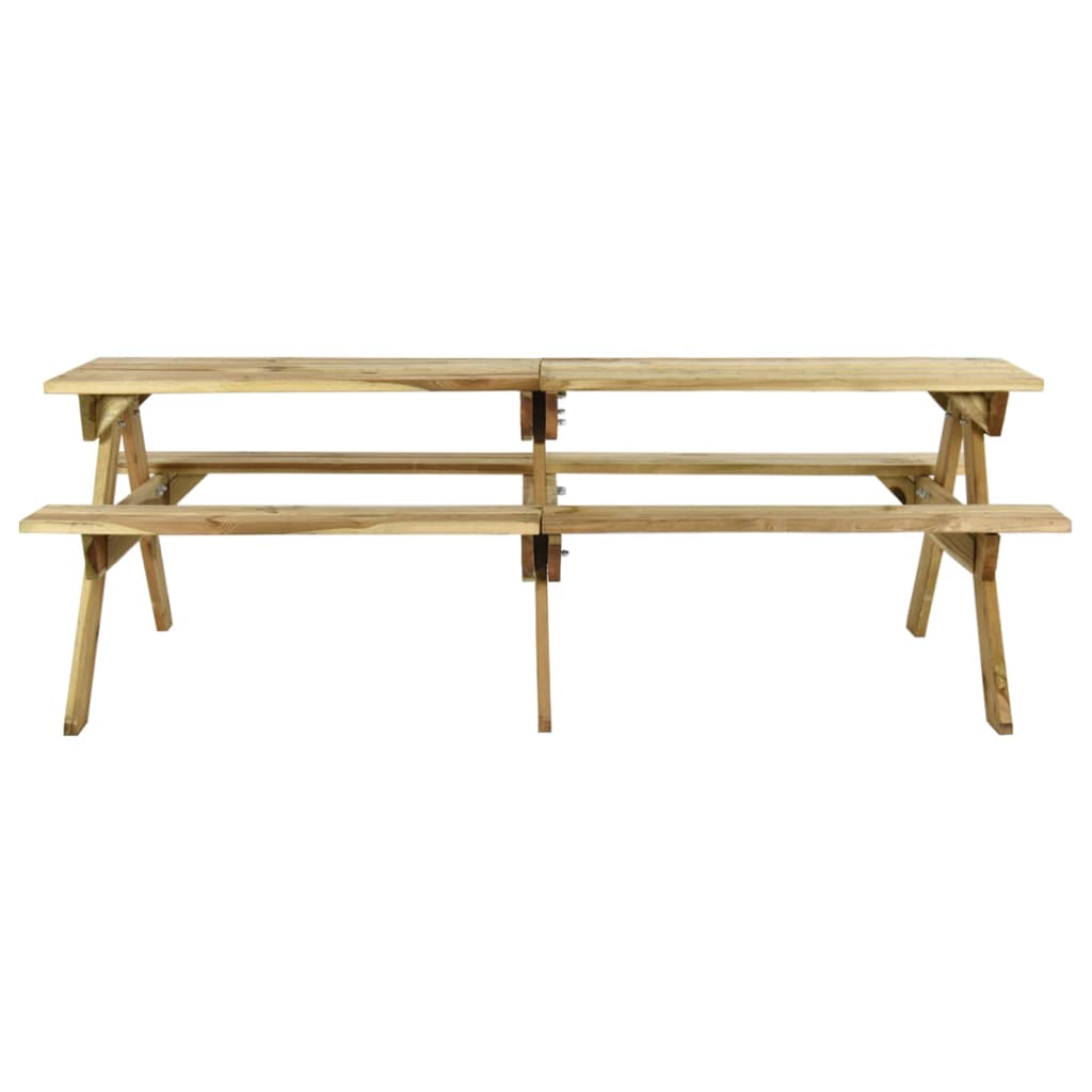 Picknicktafel met banken 220x122x72 cm geïmpregneerd grenenhout