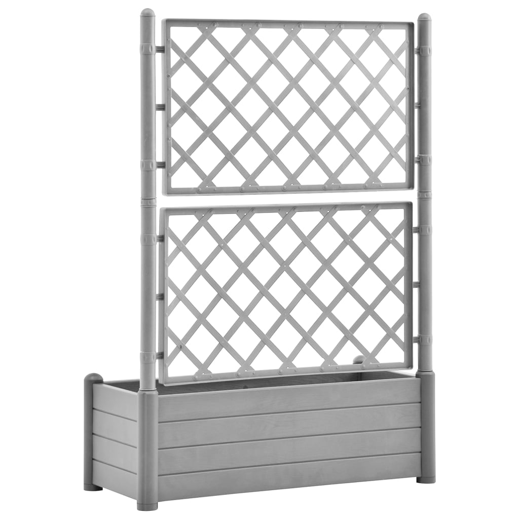 Plantenbak met latwerk 43x43x142 cm PP