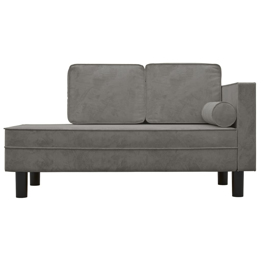 Chaise longue met kussens en bolster fluweel