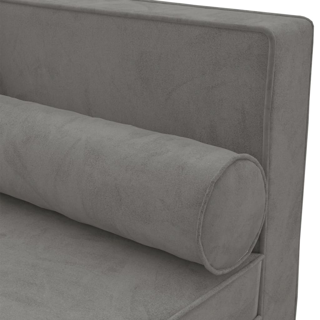 Chaise longue met kussens en bolster fluweel