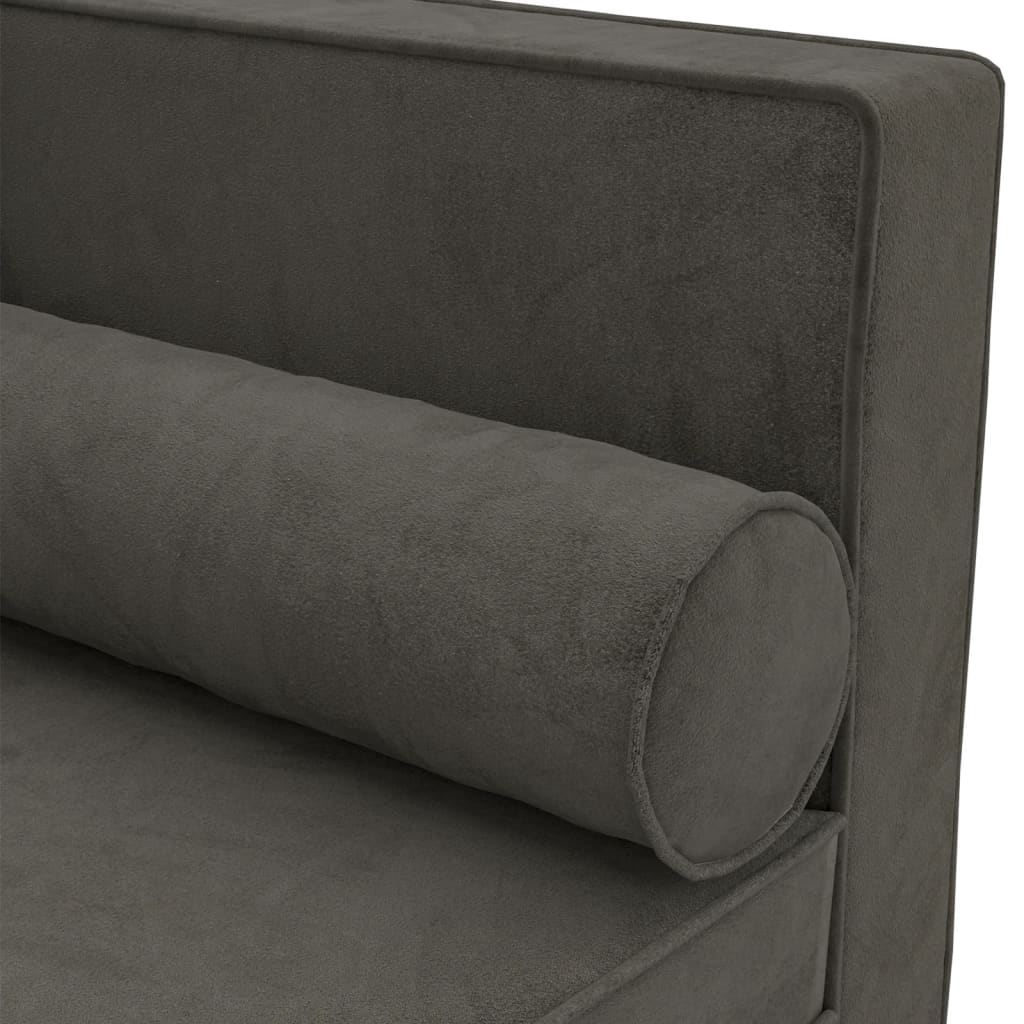 Chaise longue met kussens en bolster fluweel