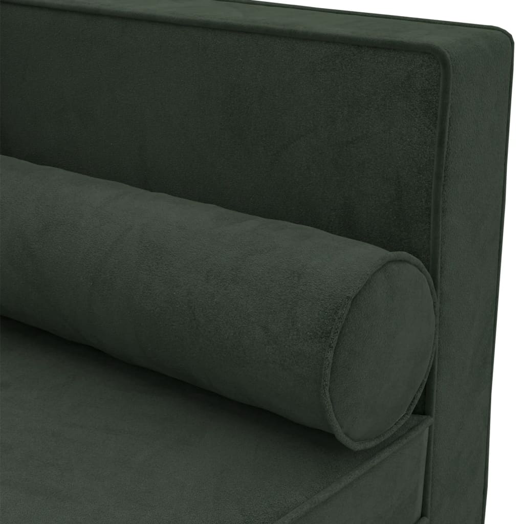 Chaise longue met kussens en bolster fluweel