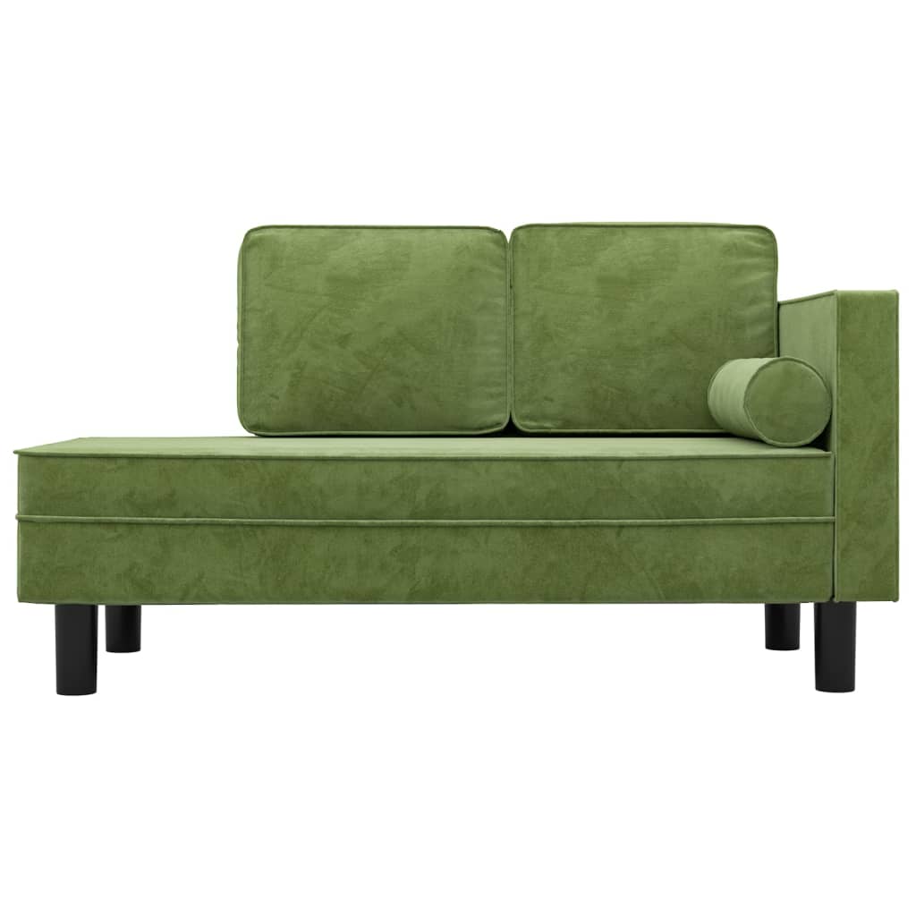 Chaise longue met kussens en bolster fluweel