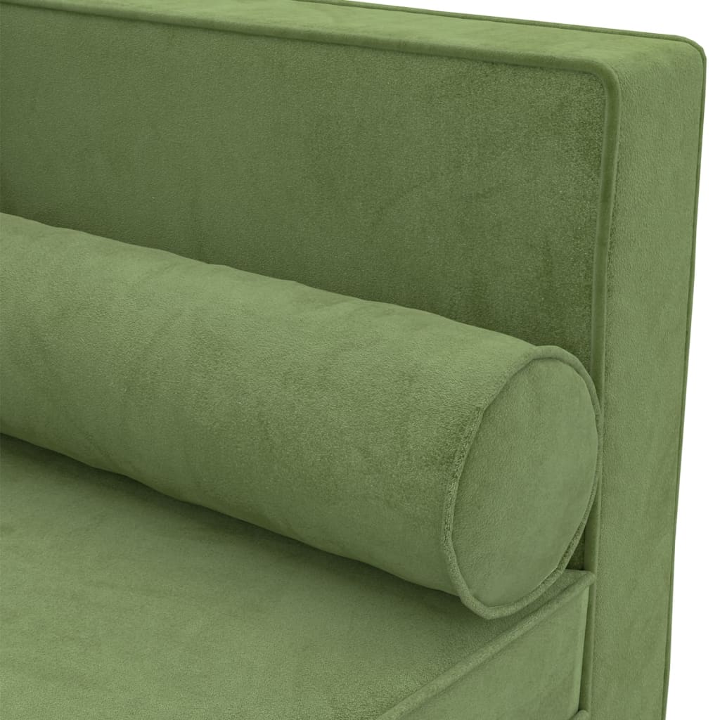 Chaise longue met kussens en bolster fluweel